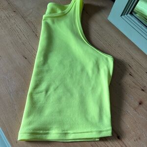 Fleo Neon Yellow One-Shoulder Tank Top